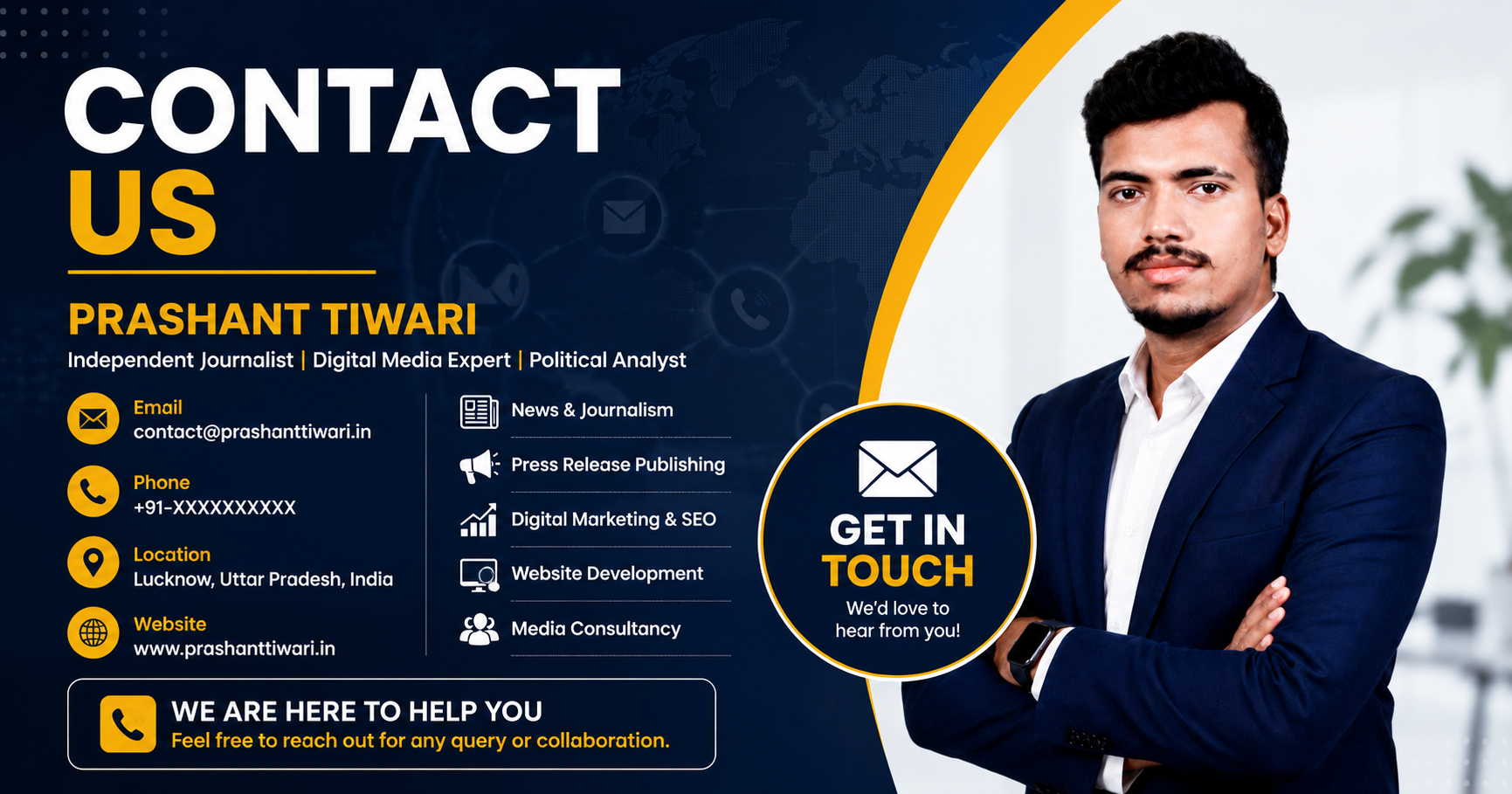 Contact Prashant Tiwari - Independent Journalist and Digital Media Expert